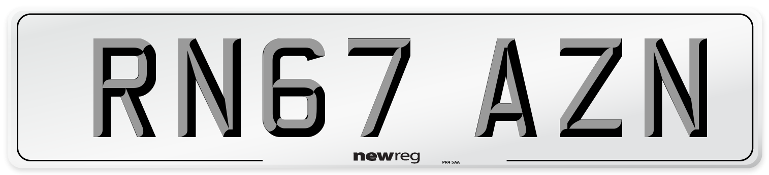 RN67 AZN Number Plate from New Reg